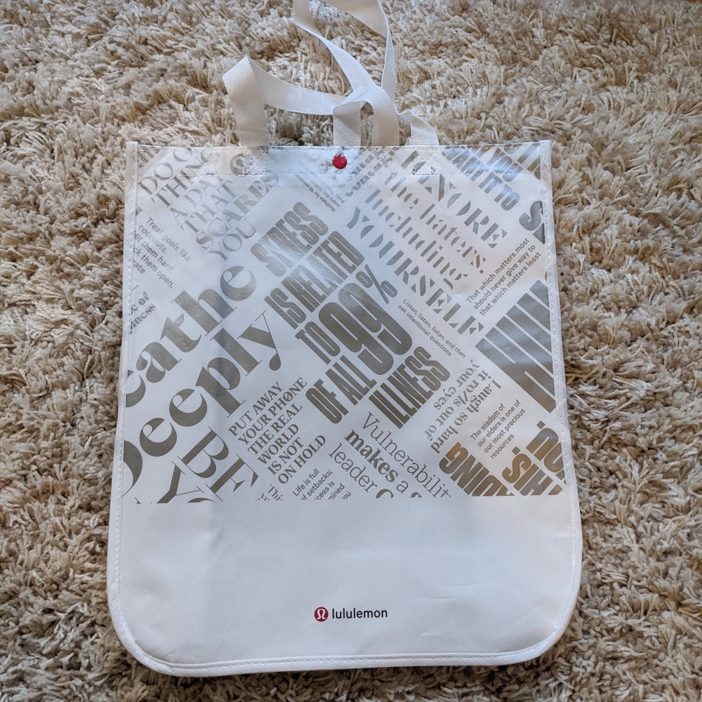 Medium White Lululemon Shopping Bag